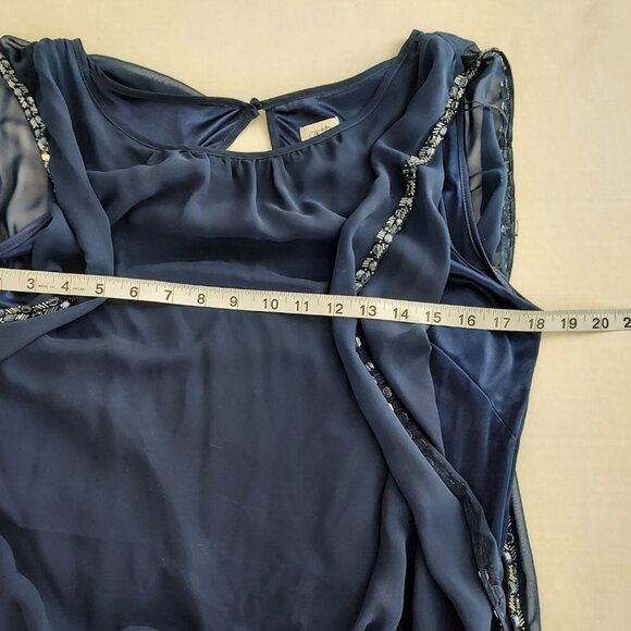 Cache Size 12 Velvet Navy Blue Mini Dress - Picture 2 of 10